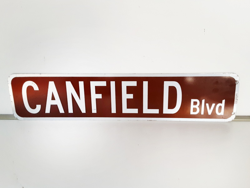 placa calle canfield eeuu doble cara metal 15.5x71x0.4 1u